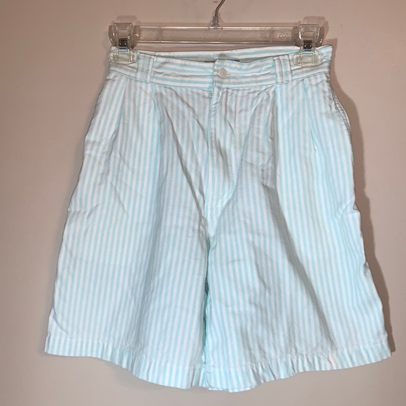 Vintage High Waisted Striped Shorts - Picture 1 of 3
